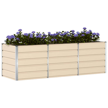 vidaXL Planter Ivory 240 x 80 x 75 cm Steel 3