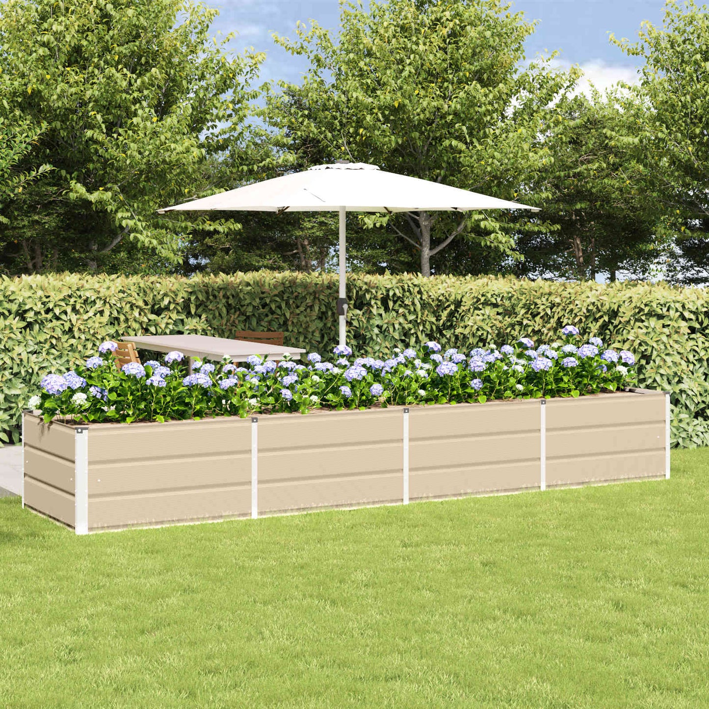 vidaXL Planter Ivory 320 x 80 x 45 cm Steel 1