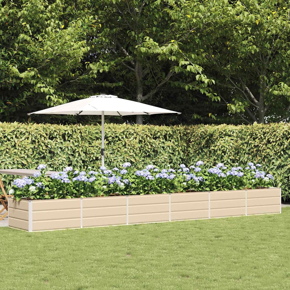 Planter 160 x 80 x Steel Height 45 cm Ivory 480 cm
