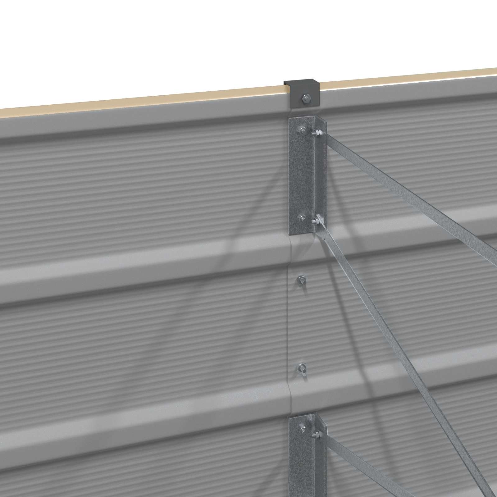 vidaXL Planter Ivory 195 x 50 x 75 cm Galvanised Steel 5