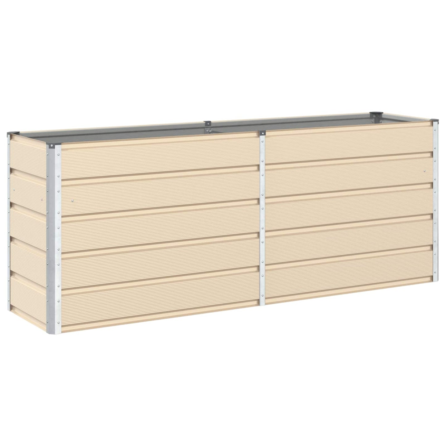 vidaXL Planter Ivory 195 x 50 x 75 cm Galvanised Steel 2