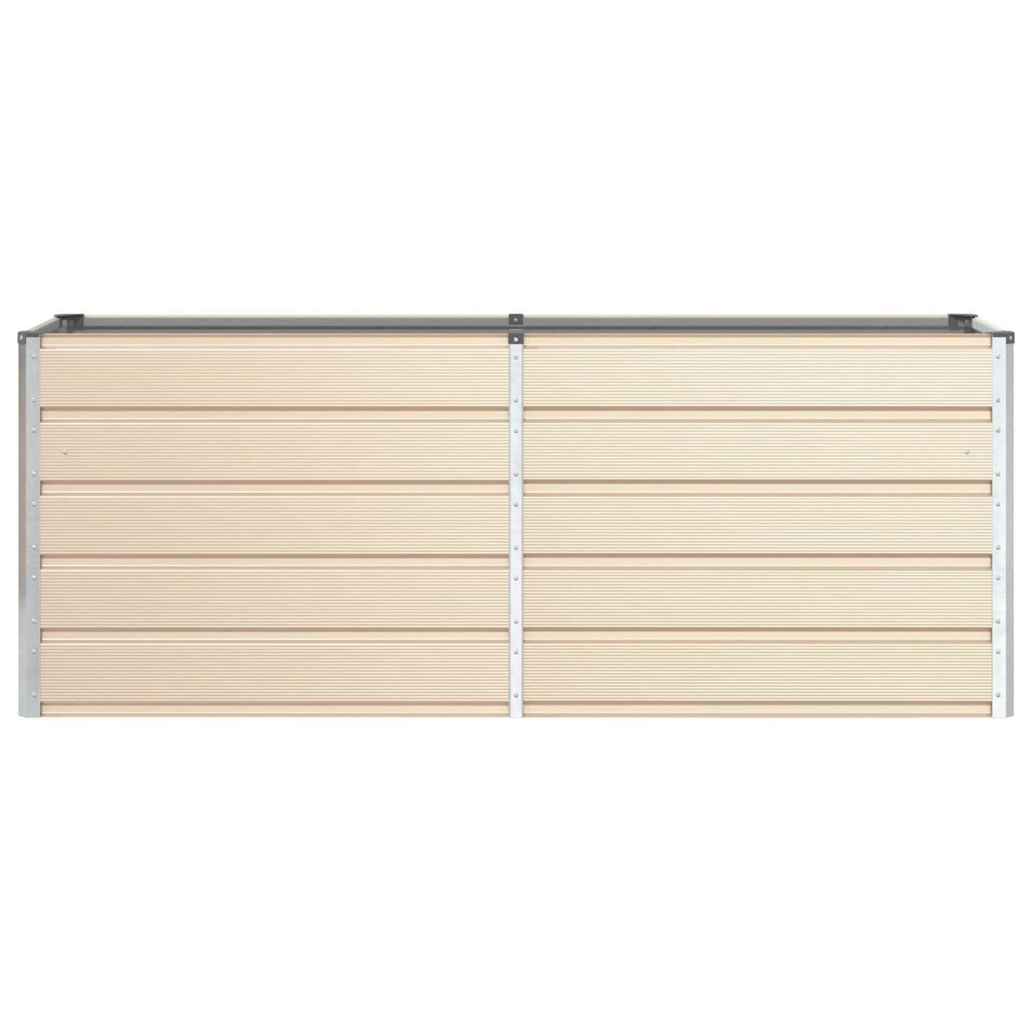 vidaXL Planter Ivory 195 x 50 x 75 cm Galvanised Steel 4
