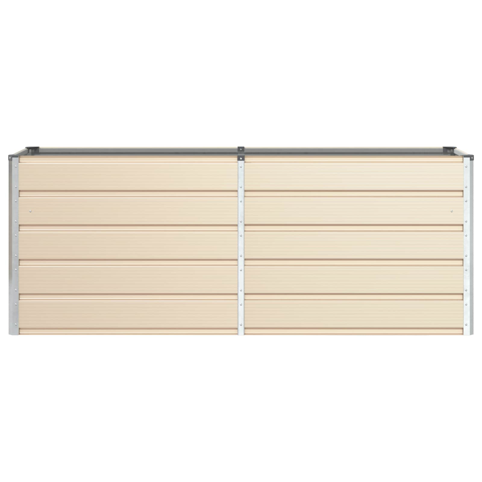 vidaXL Planter Ivory 195 x 50 x 75 cm Galvanised Steel 4