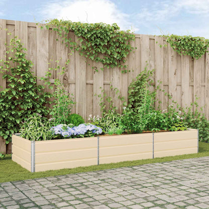vidaXL Planter Ivory 290 x 100 x 45 cm Galvanised Steel 1