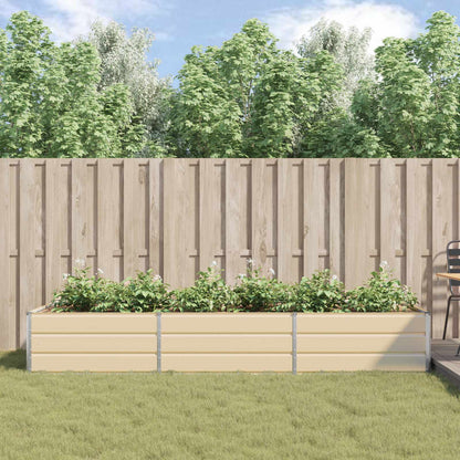 vidaXL Planter Ivory 290 x 100 x 45 cm Galvanised Steel 4