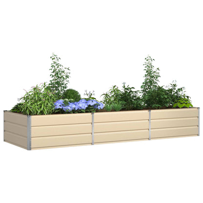 vidaXL Planter Ivory 290 x 100 x 45 cm Galvanised Steel 3