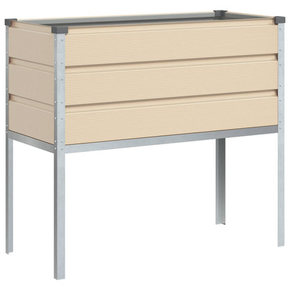 vidaXL Planter Ivory 100 x 45 x 90 cm Galvanised Steel 6