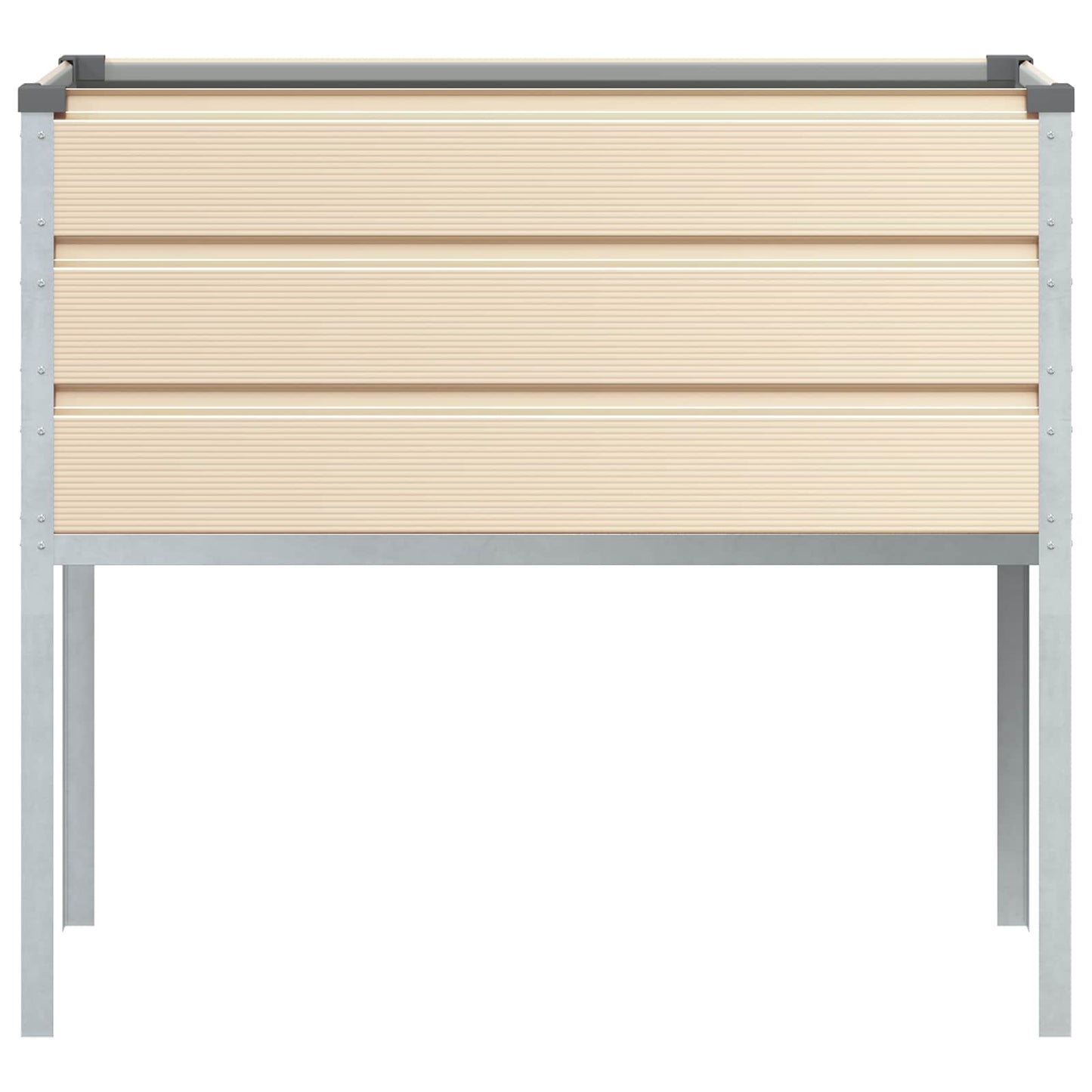 vidaXL Planter Ivory 100 x 45 x 90 cm Galvanised Steel 4