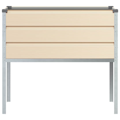 vidaXL Planter Ivory 100 x 45 x 90 cm Galvanised Steel 4