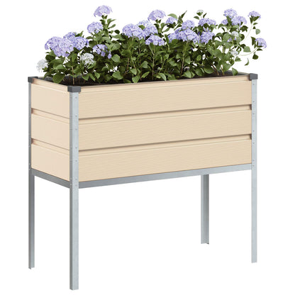 vidaXL Planter Ivory 100 x 45 x 90 cm Galvanised Steel 3