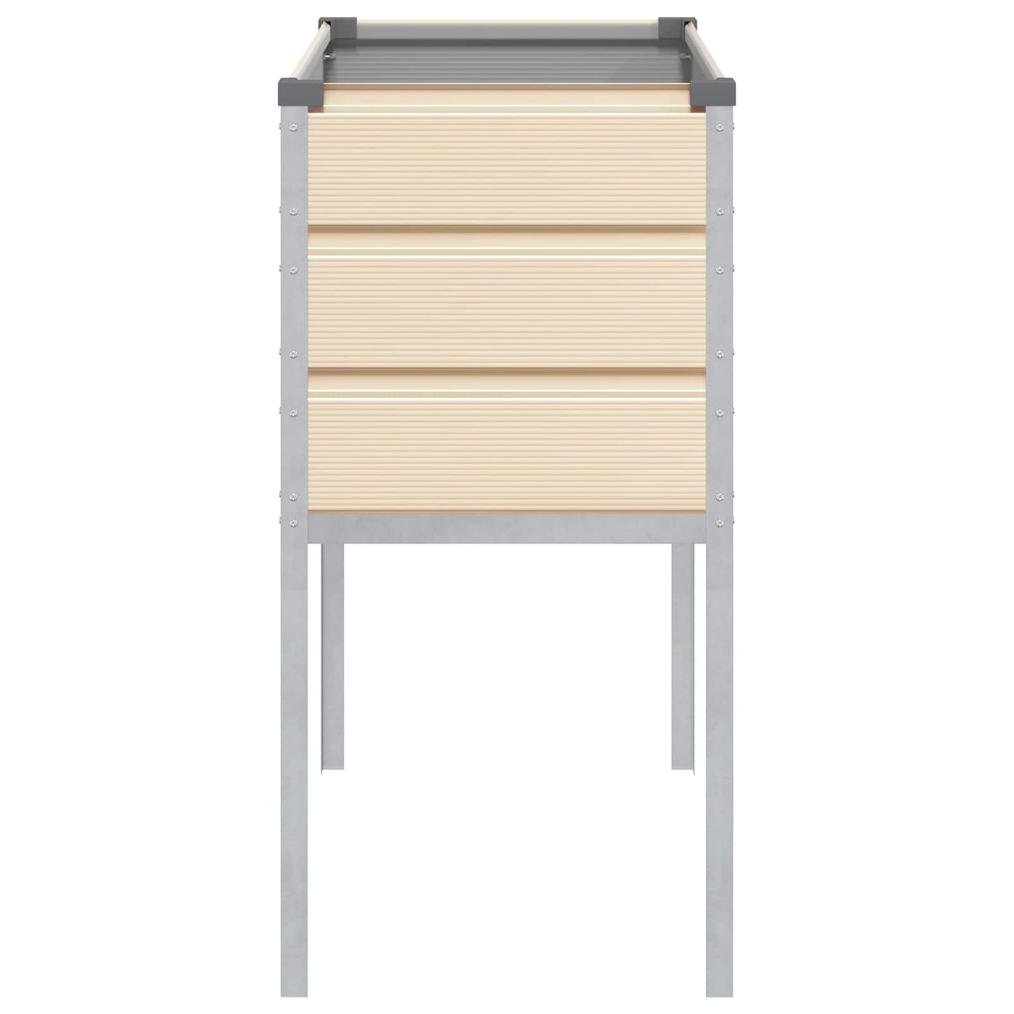 vidaXL Planter Ivory 100 x 45 x 90 cm Galvanised Steel 5