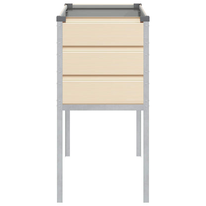 vidaXL Planter Ivory 100 x 45 x 90 cm Galvanised Steel 5