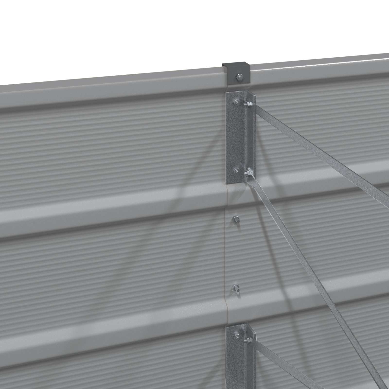 vidaXL Planter Light Grey 240 x 40 x 75 cm Steel 5
