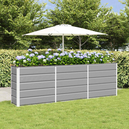 vidaXL Planter Light Grey 240 x 40 x 75 cm Steel 1