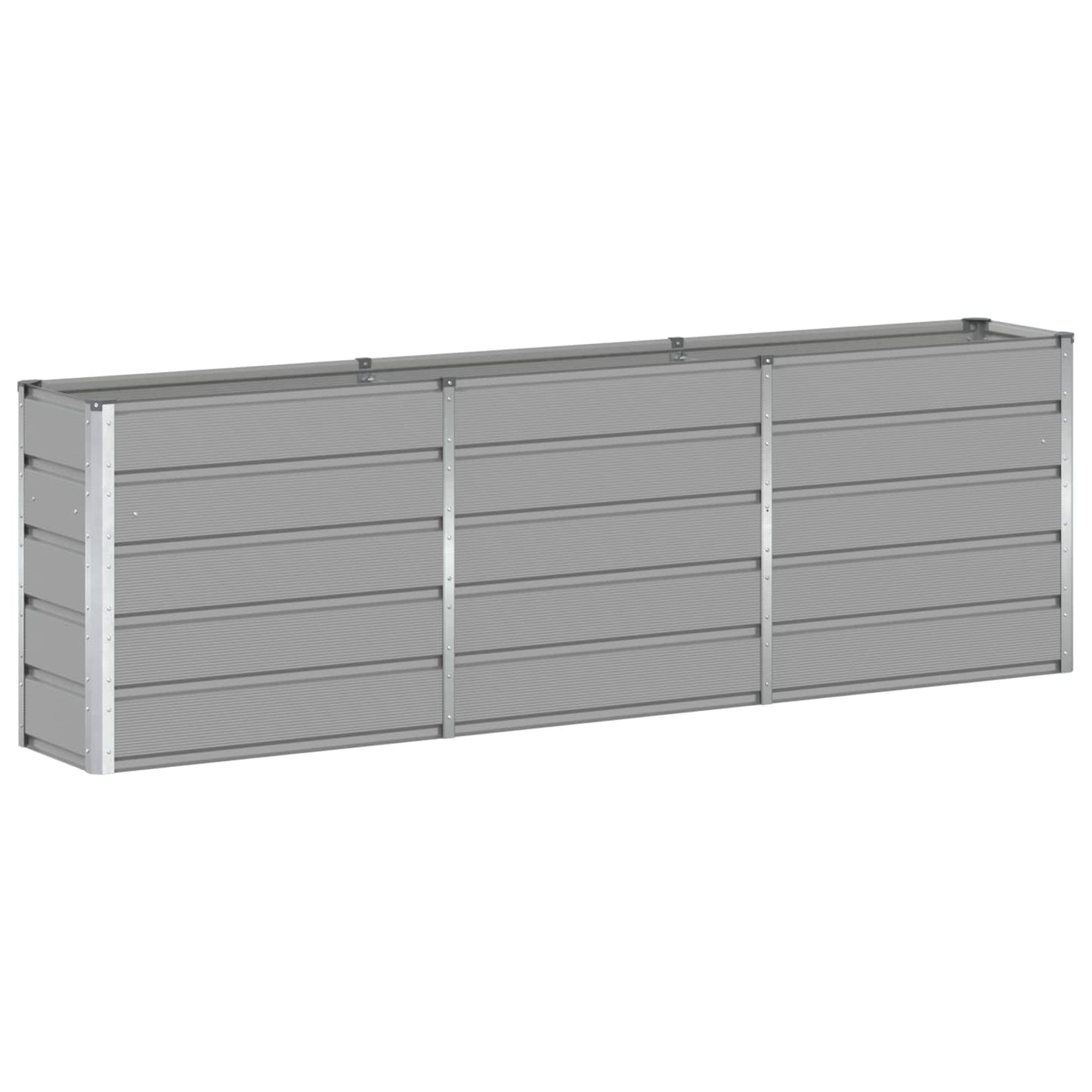 vidaXL Planter Light Grey 240 x 40 x 75 cm Steel 2