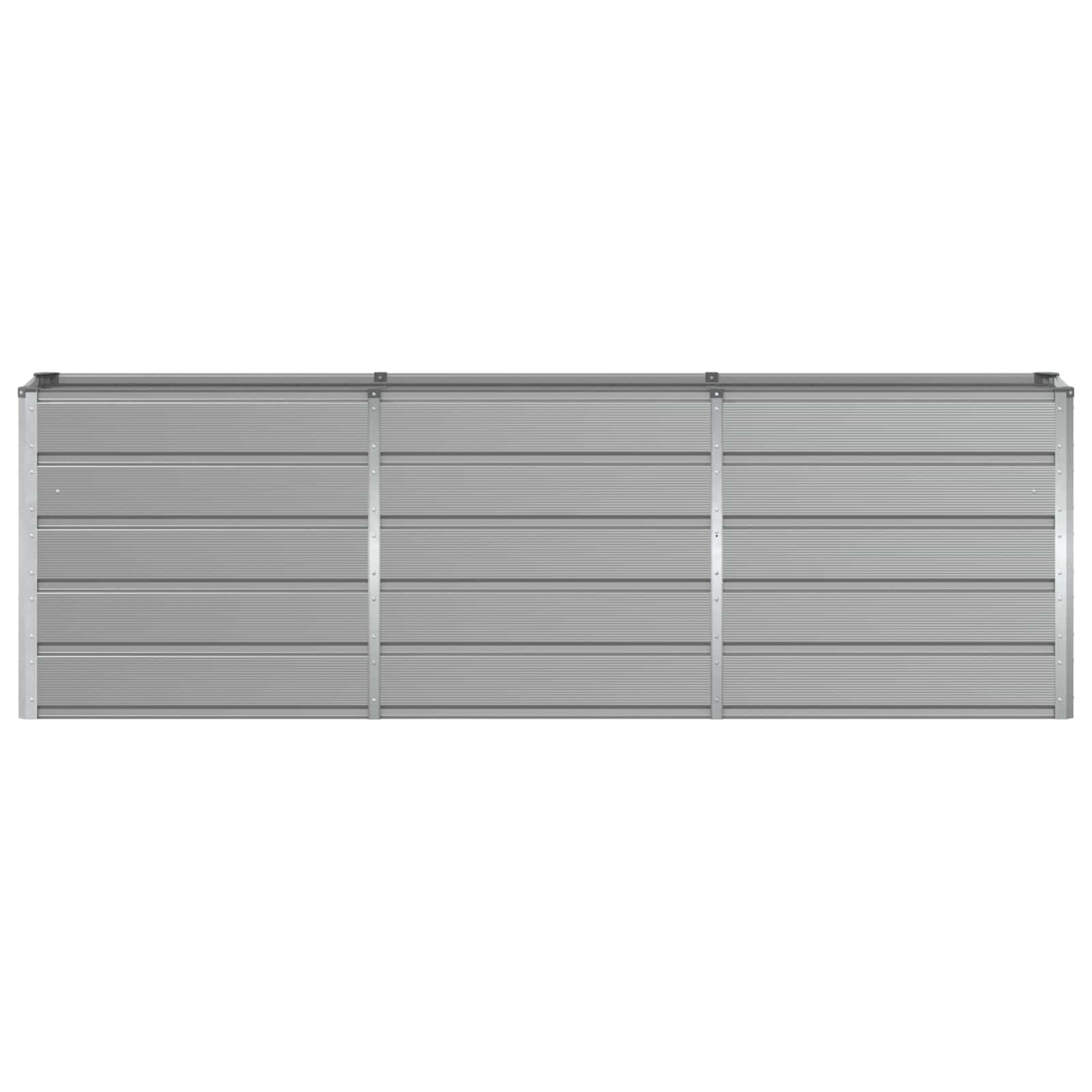 vidaXL Planter Light Grey 240 x 40 x 75 cm Steel 4