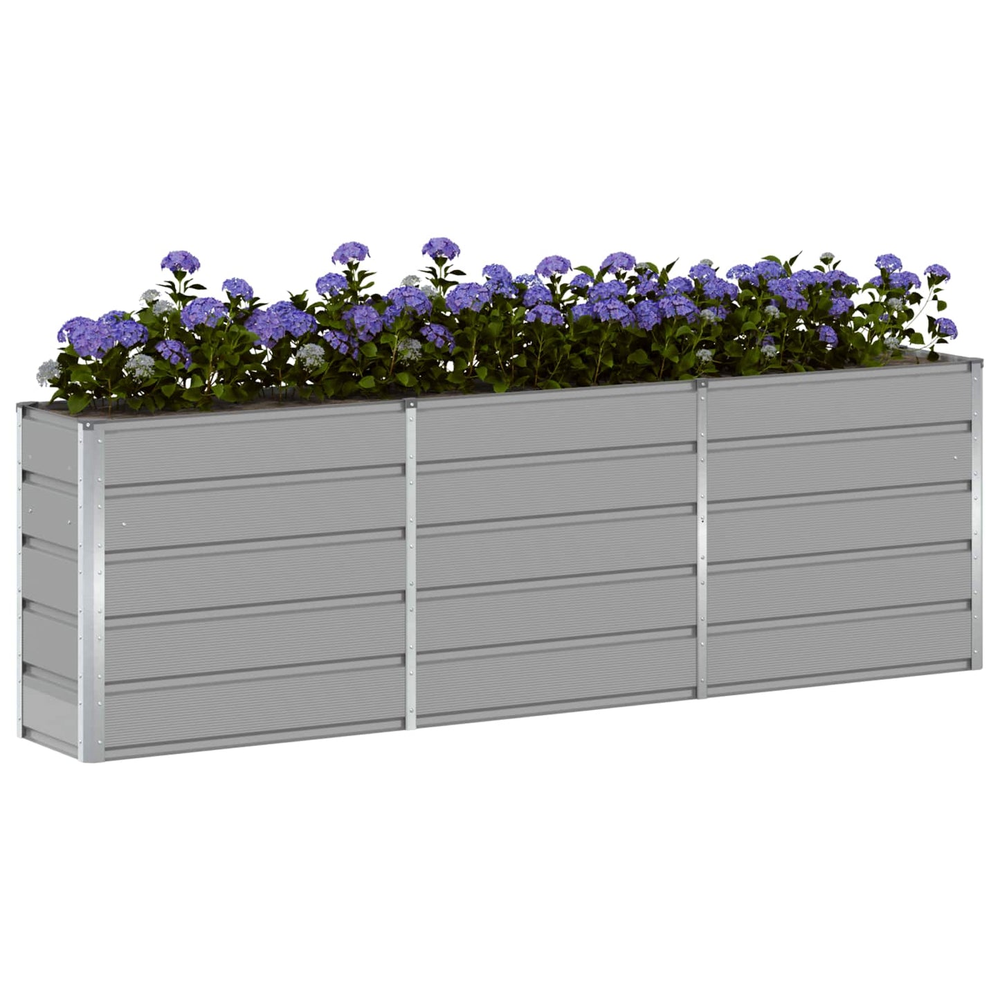 vidaXL Planter Light Grey 240 x 40 x 75 cm Steel 3