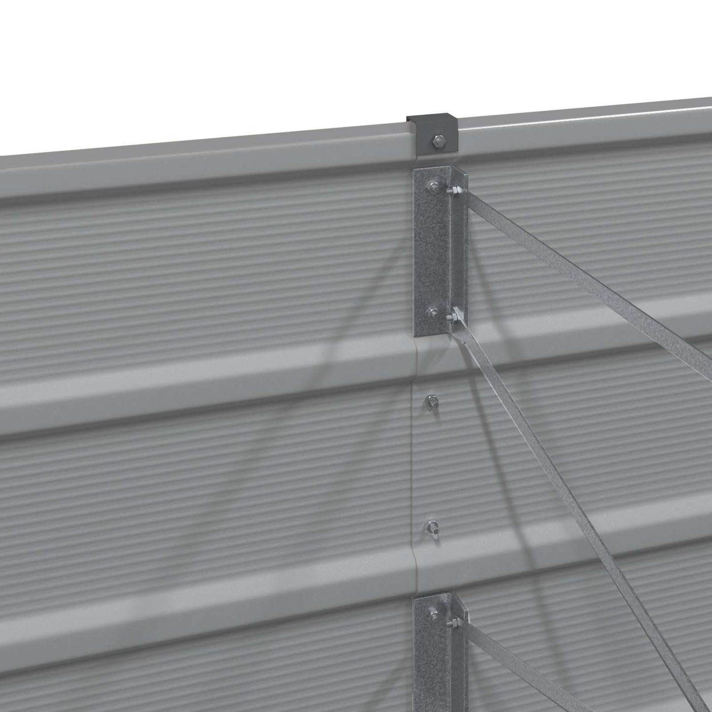 vidaXL Planter Light Grey 320 x 40 x 45 cm Steel 5