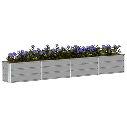 vidaXL Planter Light Grey 320 x 40 x 45 cm Steel 3