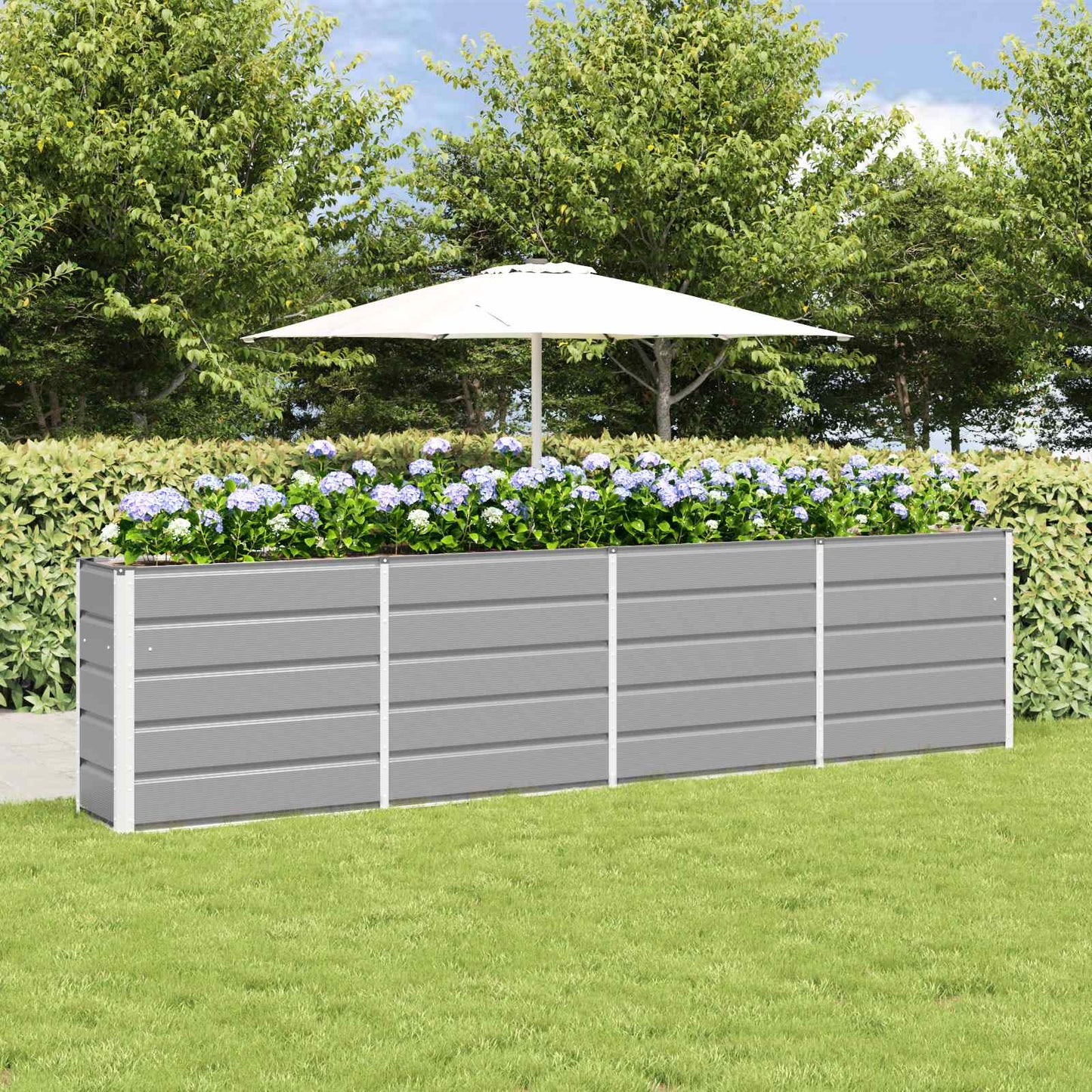 vidaXL Planter Light Grey 320 x 40 x 75 cm Steel 1