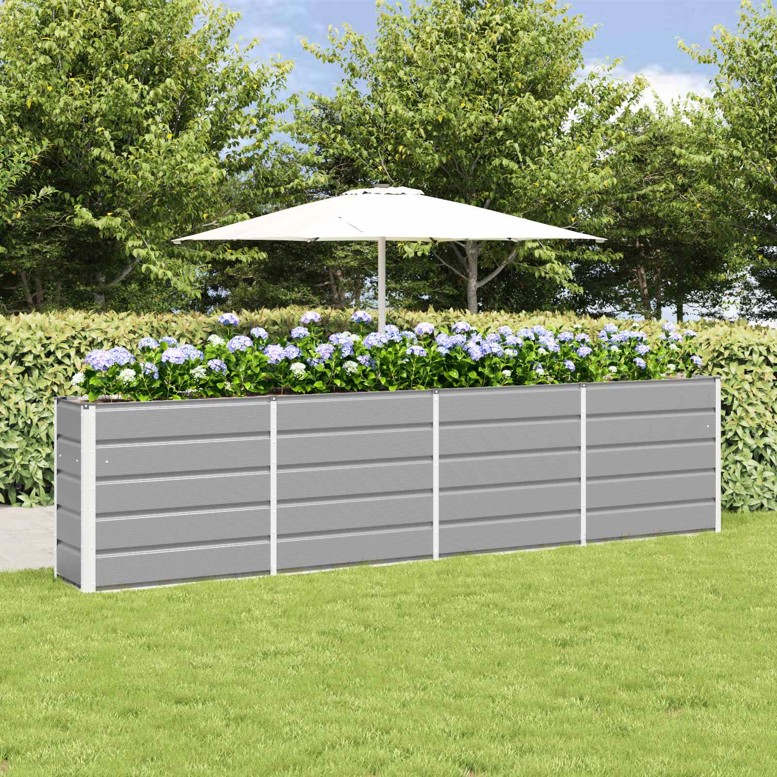 vidaXL Planter Light Grey 320 x 40 x 75 cm Steel 1