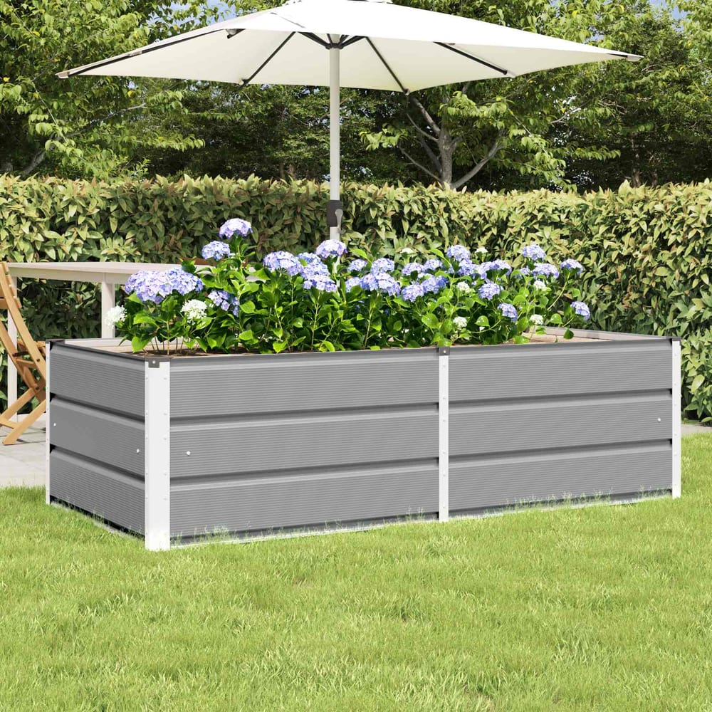 vidaXL Planter 160 x 80 x Steel Height 45 cm Light Grey