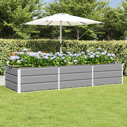 vidaXL Planter 160 x 80 x Steel Height 45 cm Light Grey
