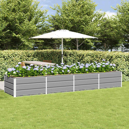 vidaXL Planter Light Grey 320 x 80 x 45 cm Steel 1