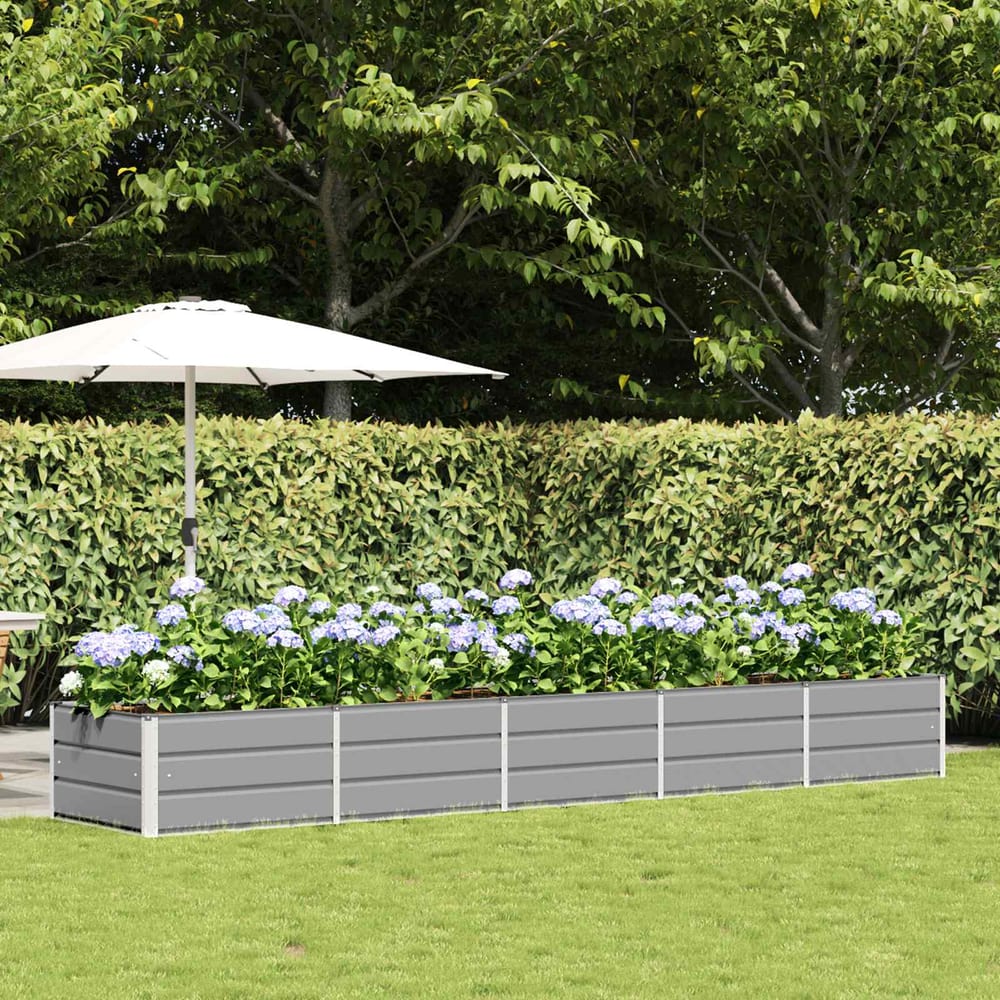 Planter 160 x 80 x Steel Height 45 cm Light Grey 400 cm