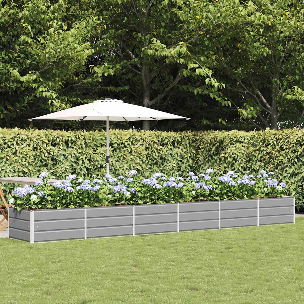 Planter 160 x 80 x Steel Height 45 cm Light Grey 480 cm