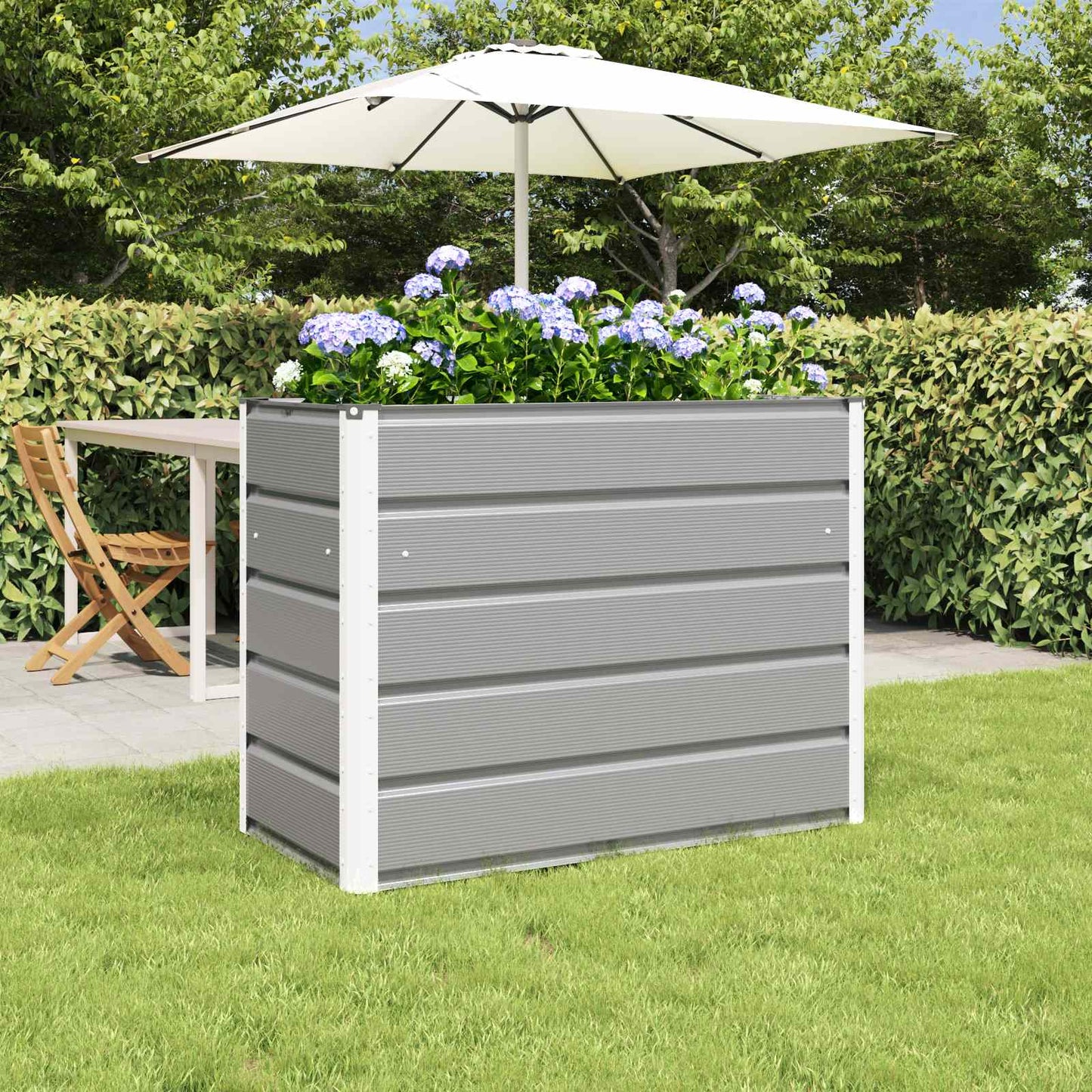 vidaXL Planter Light Grey 100 x 50 x 77 cm Galvanised Steel 1
