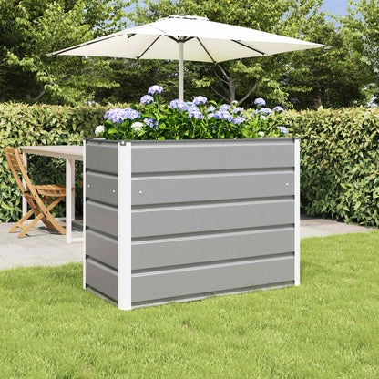 vidaXL Planter Light Grey 100 x 50 x 77 cm Galvanised Steel 1