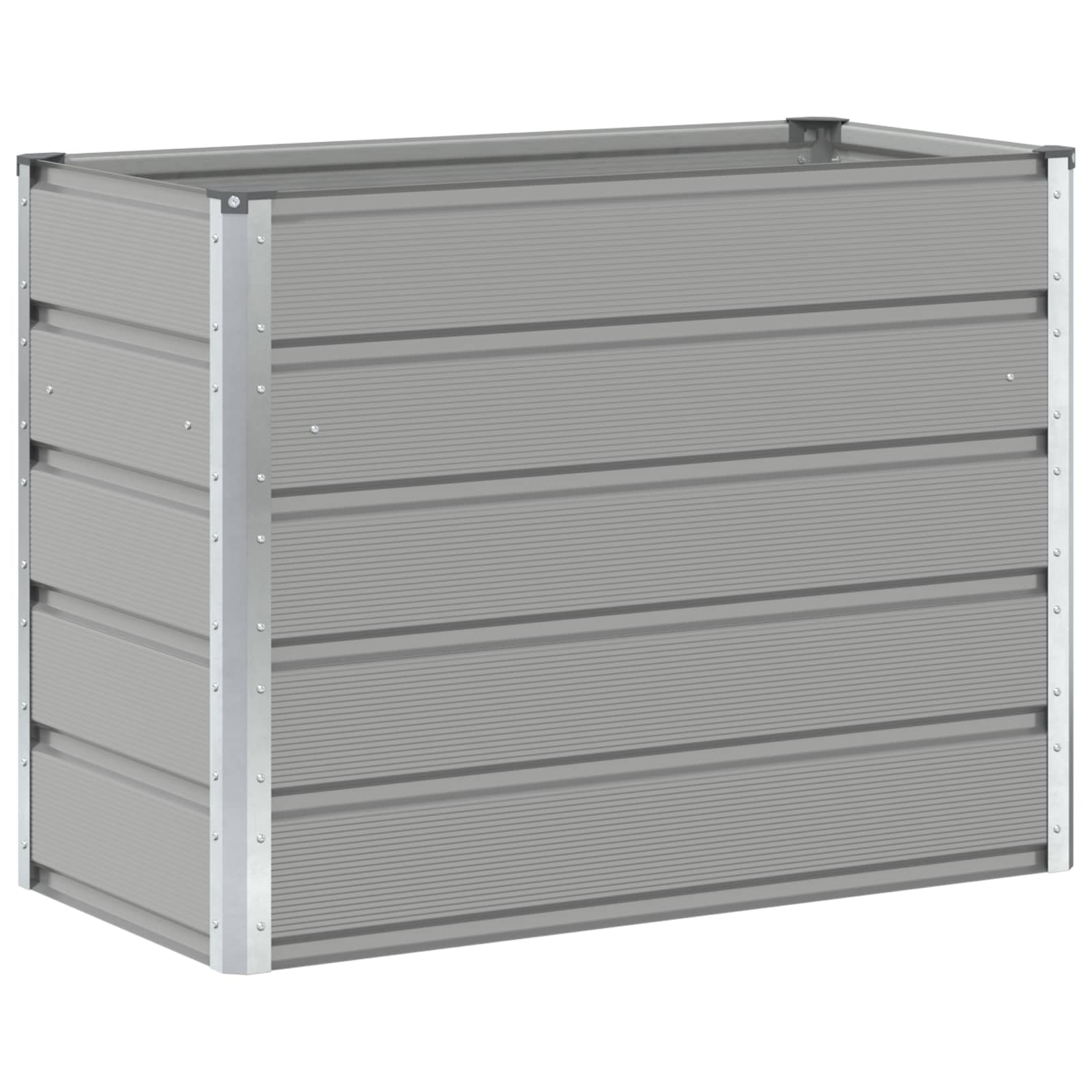 vidaXL Planter Light Grey 100 x 50 x 77 cm Galvanised Steel 2