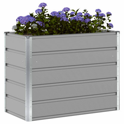 vidaXL Planter Light Grey 100 x 50 x 77 cm Galvanised Steel 3