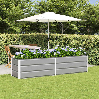 vidaXL Planter Light Grey 195 x 50 x 45 cm Galvanised Steel 1
