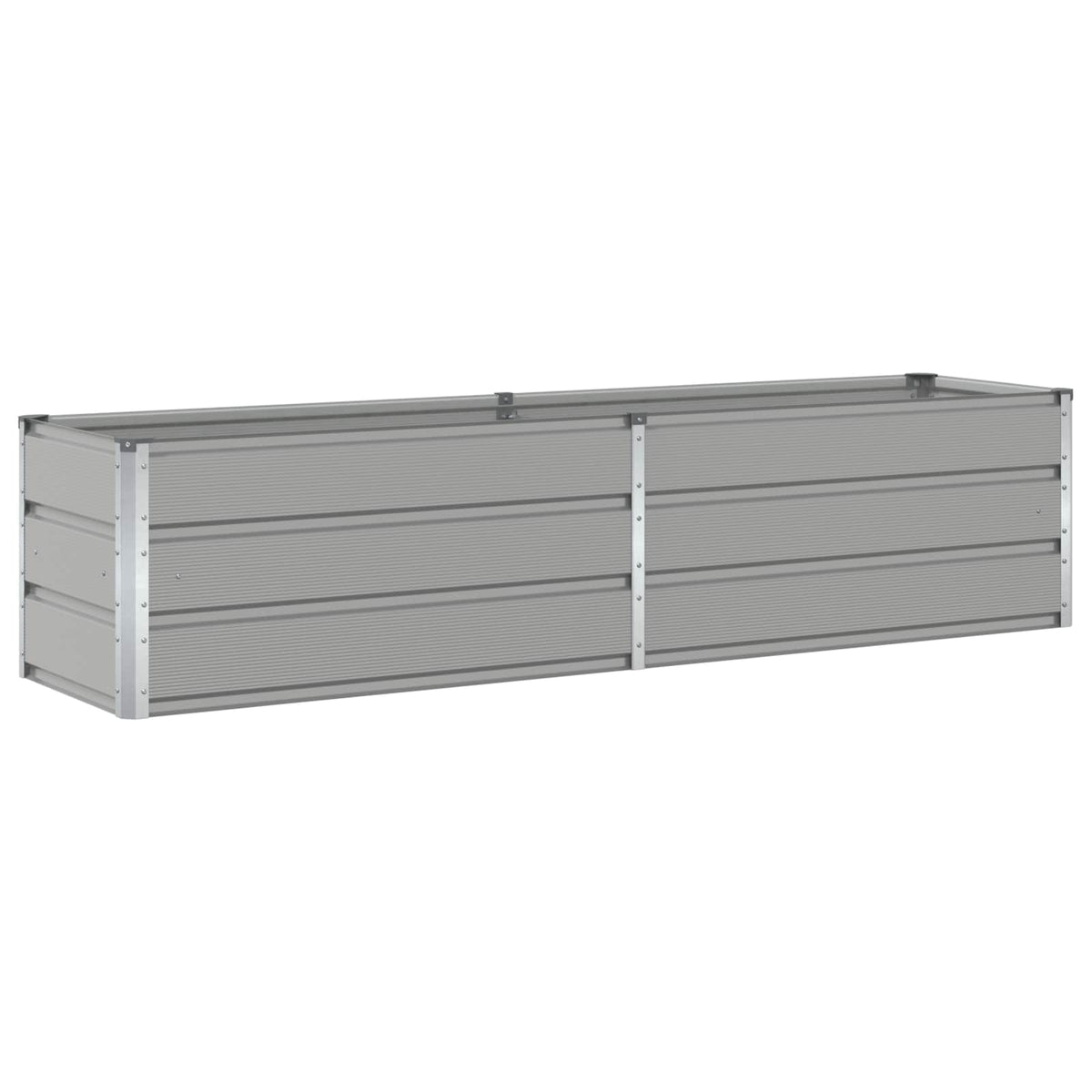 vidaXL Planter Light Grey 195 x 50 x 45 cm Galvanised Steel 2