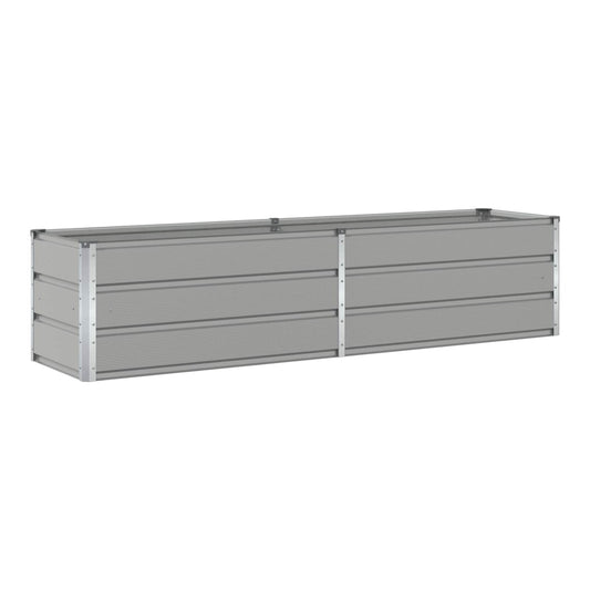 Planter Galvanised Steel Height 45 cm Light grey 195 cm