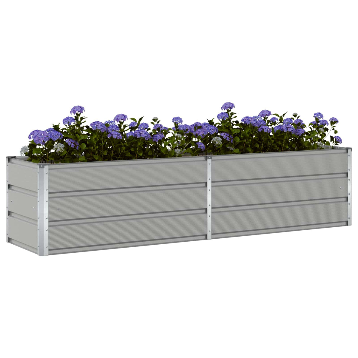 vidaXL Planter Light Grey 195 x 50 x 45 cm Galvanised Steel 3