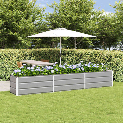 vidaXL Planter Light Grey 290 x 50 x 45 cm Galvanised Steel 1