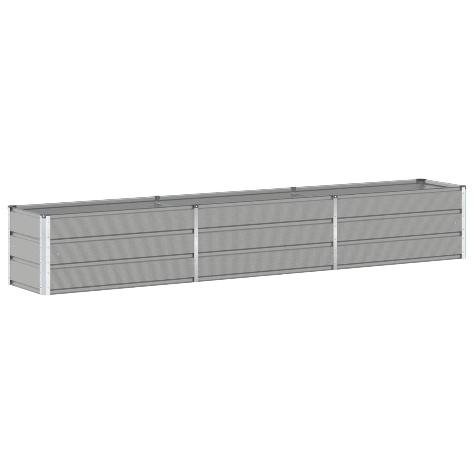 vidaXL Planter Light Grey 290 x 50 x 45 cm Galvanised Steel 2