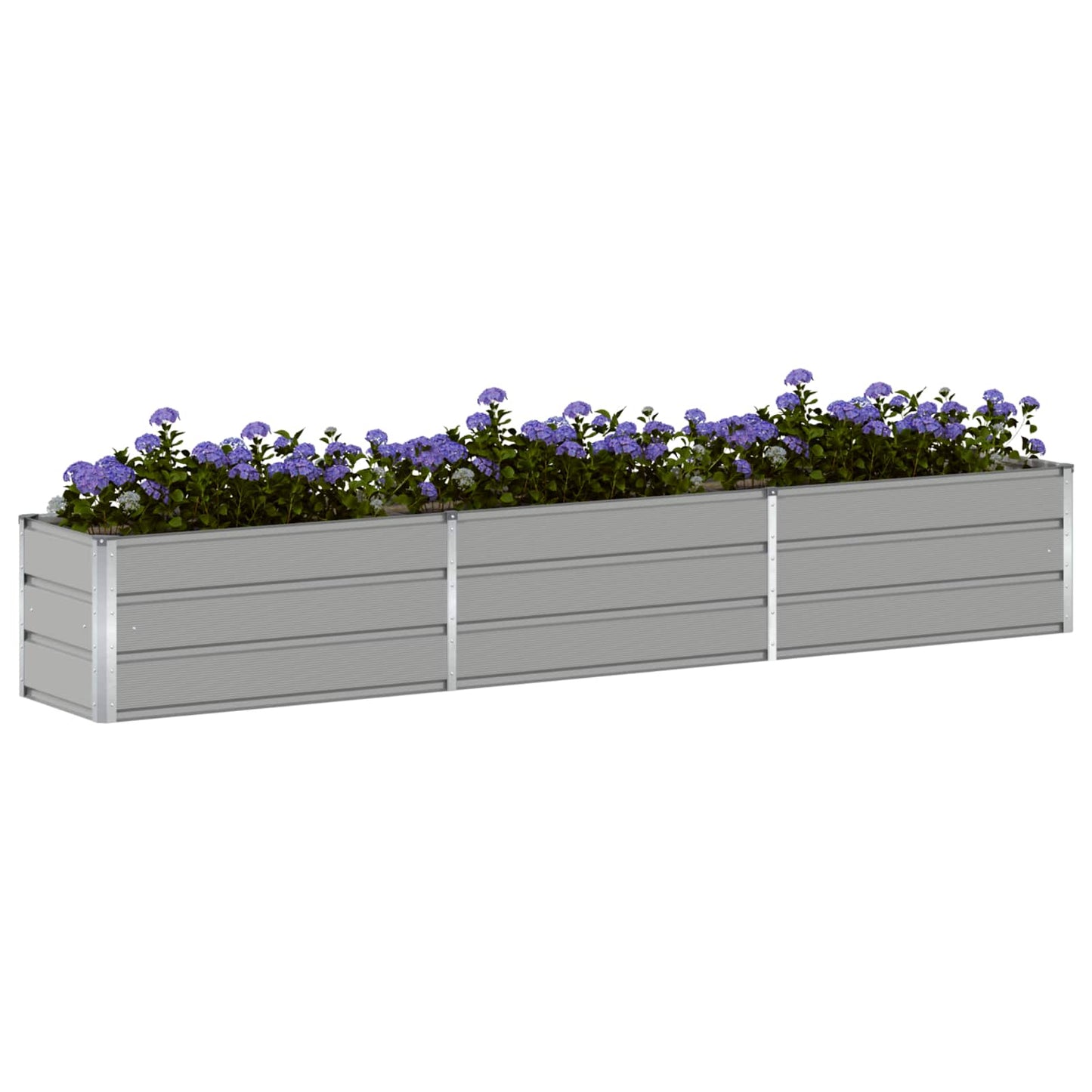 vidaXL Planter Light Grey 290 x 50 x 45 cm Galvanised Steel 3