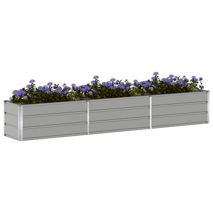 vidaXL Planter Light Grey 290 x 50 x 45 cm Galvanised Steel 3