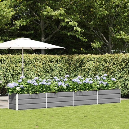 vidaXL Planter Light Grey 385 x 50 x 45 cm Galvanised Steel 1