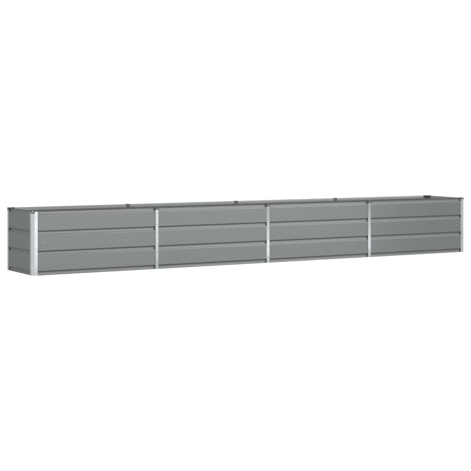 vidaXL Planter Light Grey 385 x 50 x 45 cm Galvanised Steel 2