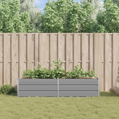vidaXL Planter Light Grey 195 x 100 x 45 cm Galvanised Steel 4