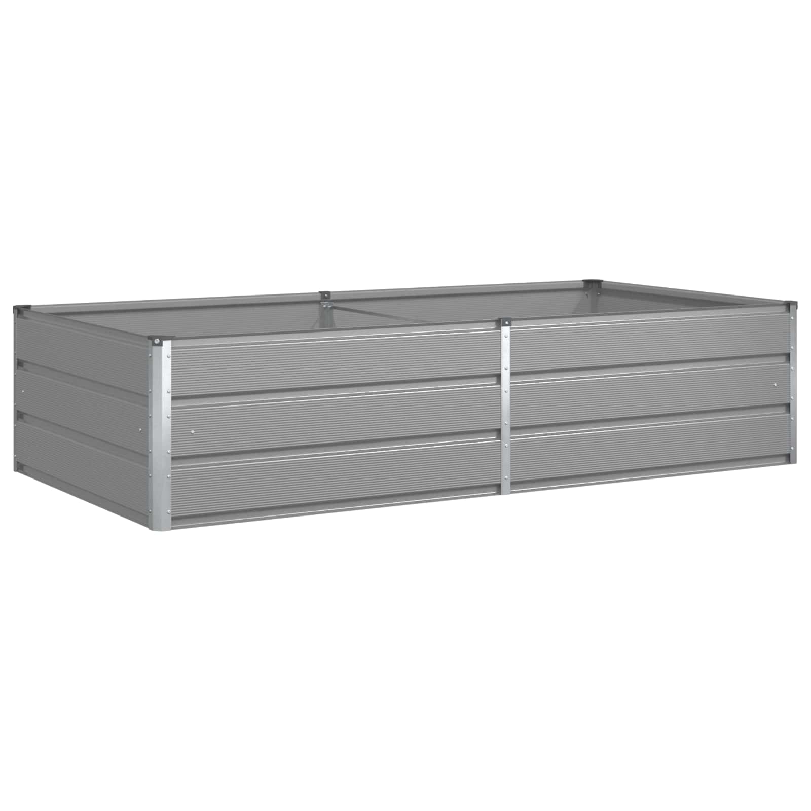 vidaXL Planter Light Grey 195 x 100 x 45 cm Galvanised Steel 2