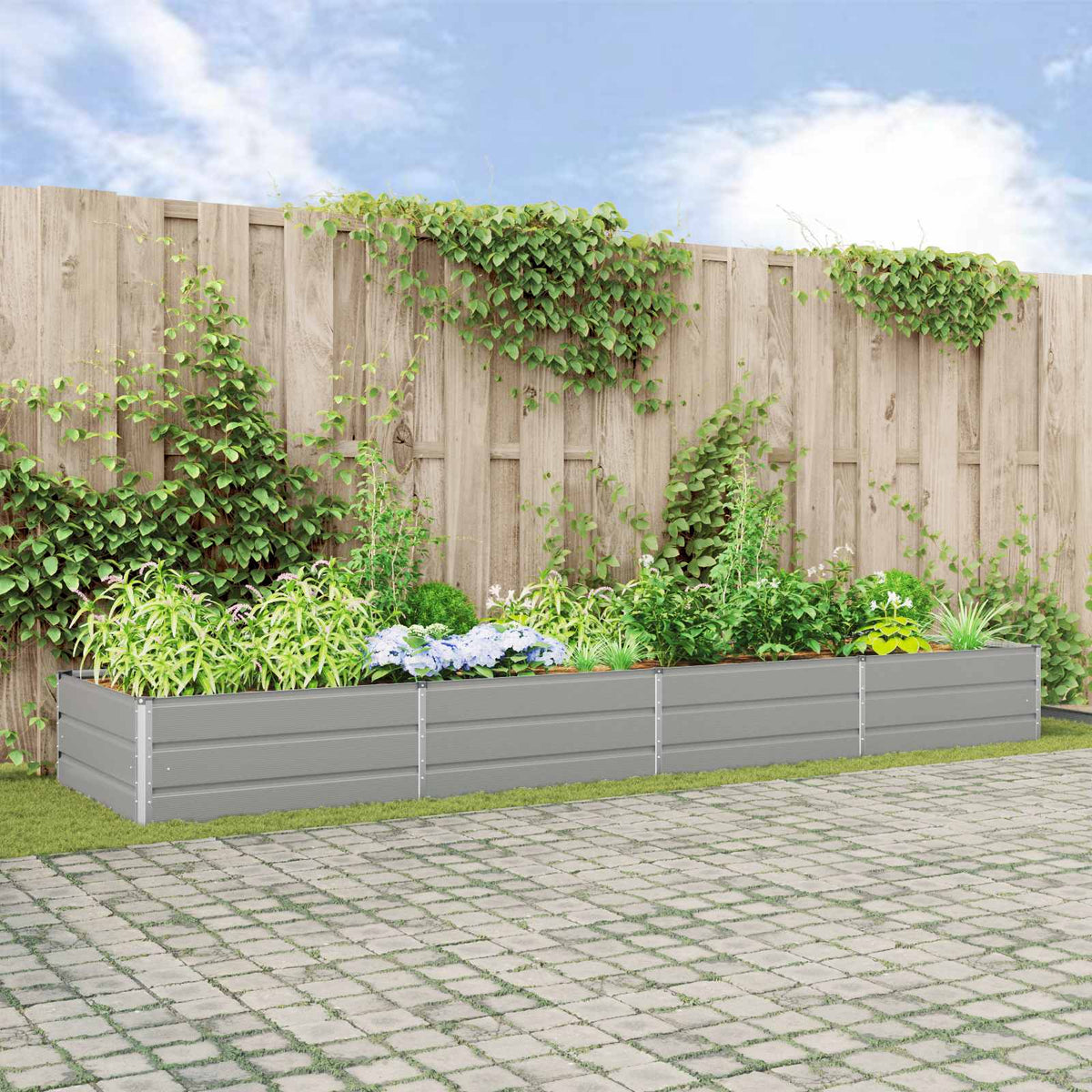 vidaXL Planter Galvanised Steel Height 45 cm
