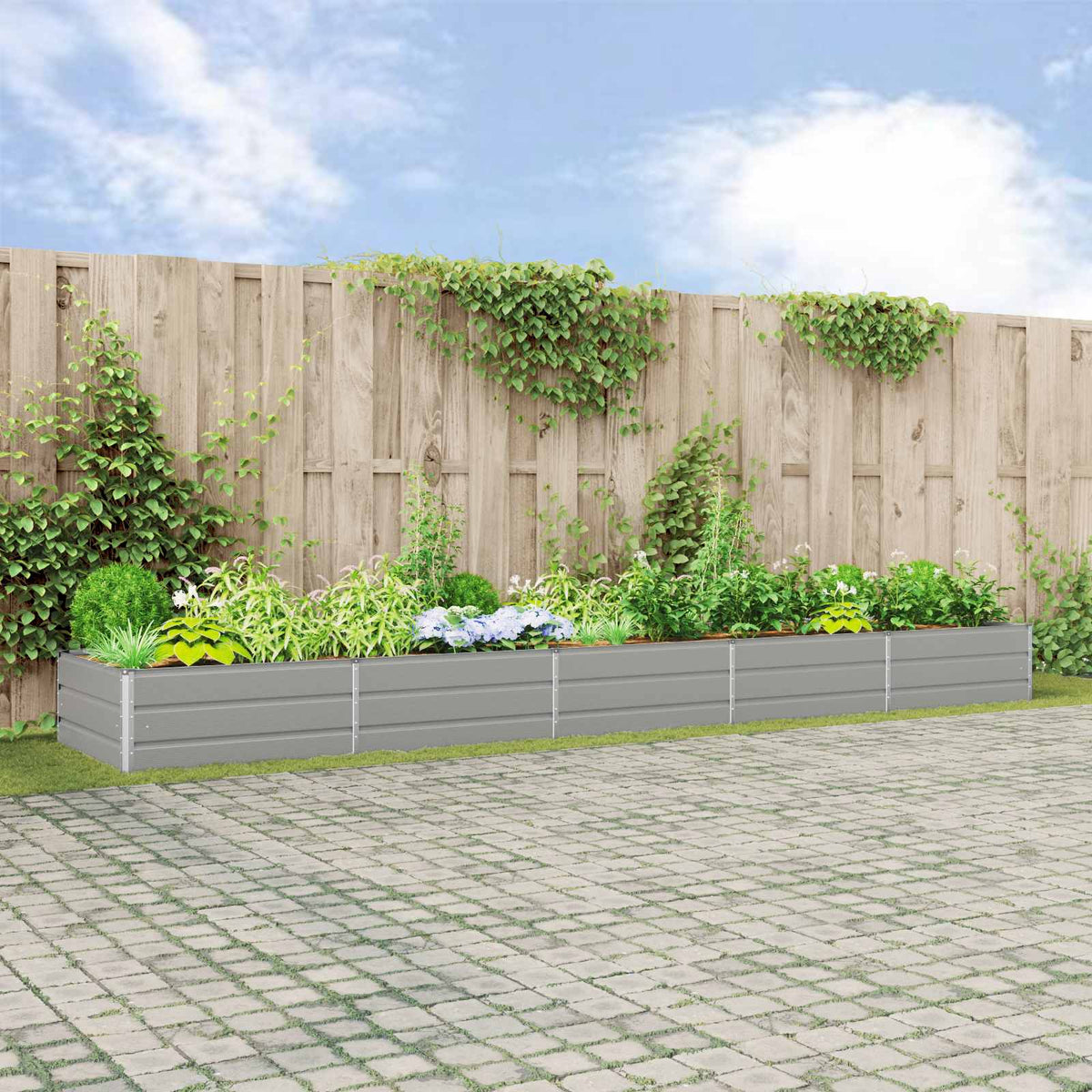 vidaXL Planter Galvanised Steel Height 45 cm