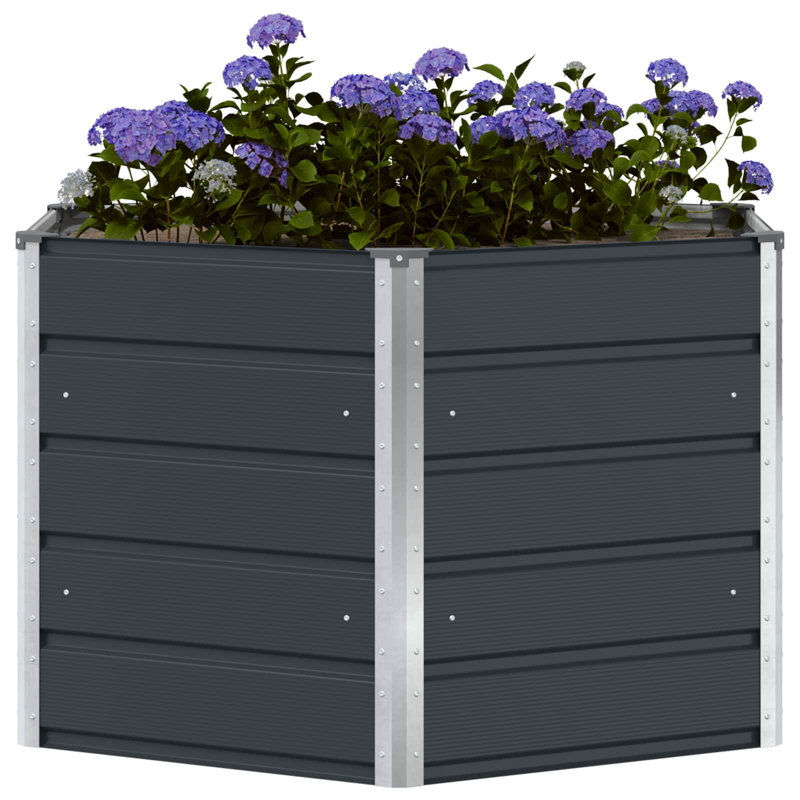 vidaXL Planter Anthracite 129 x 129 x75 cm Steel 3