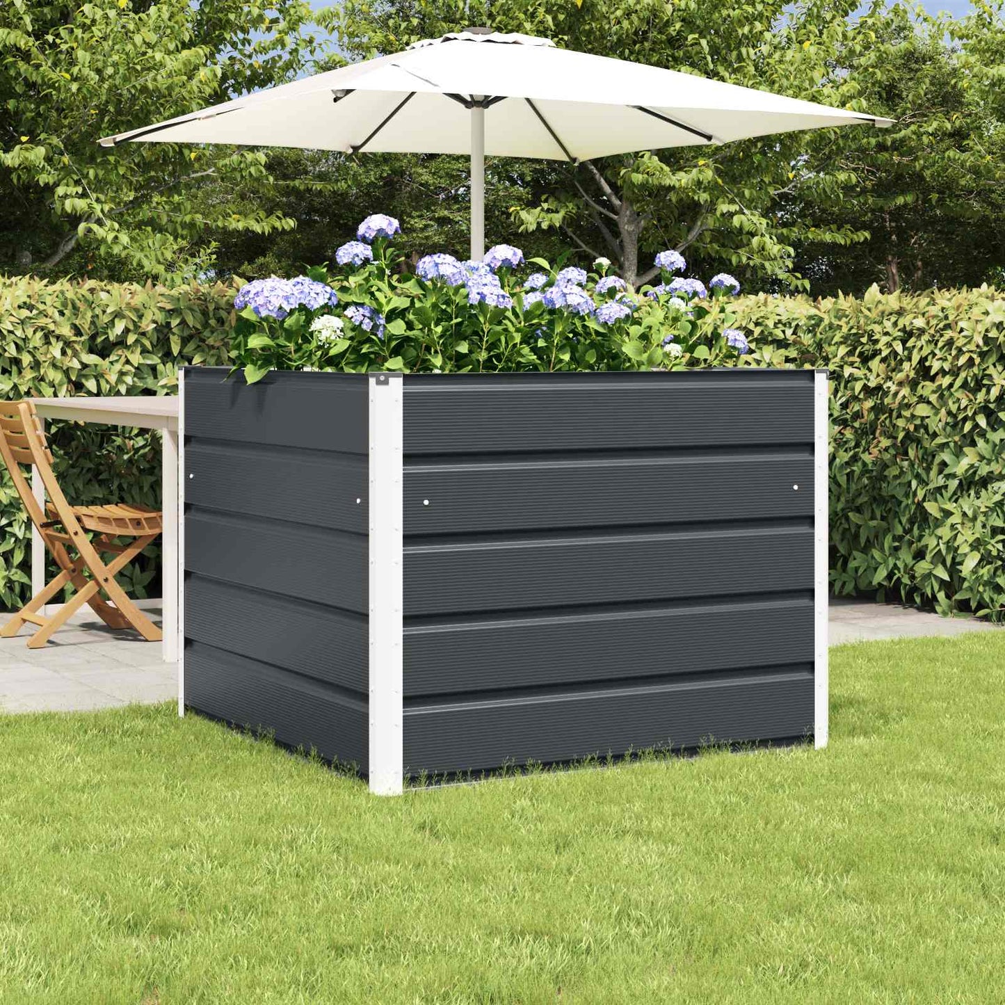 vidaXL Planter Anthracite 100 x 100 x 75 cm Steel 1